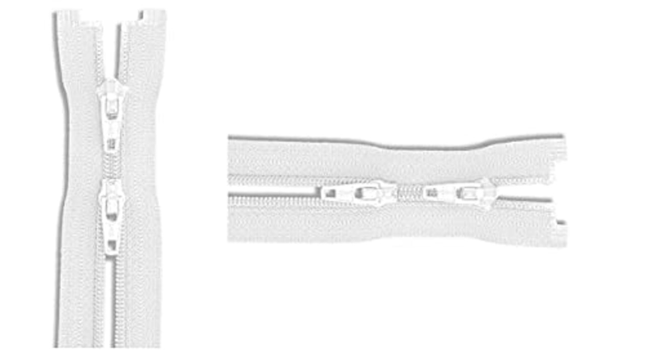 #3 Nylon Coil Lightweight YKK Jacket 2-Way Separating Zipper - Choose Your Length - Color: White - Made in The United States (1 Zipper Per Pack) (24" Inches)